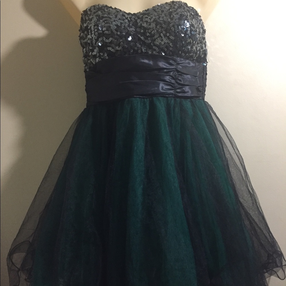 Black and Green prom dress